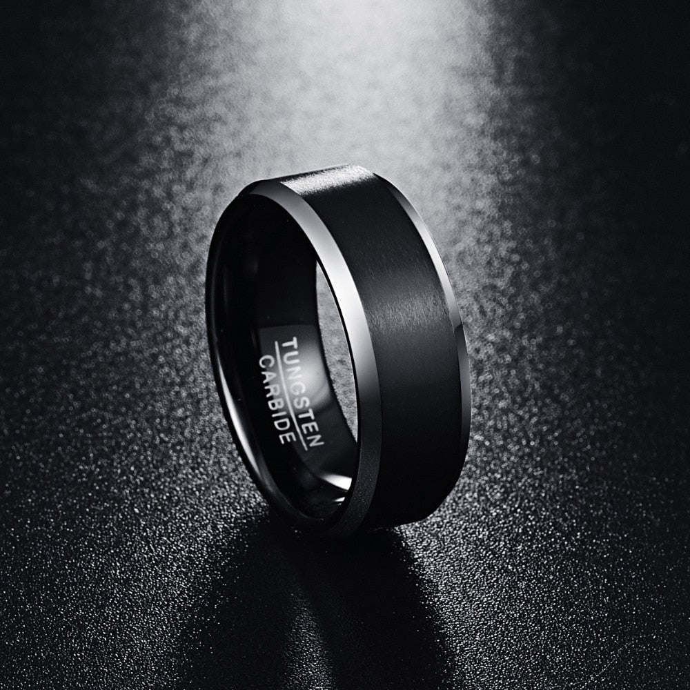 SLAIN RING- BLACK BRUSHED TUNGSTEN