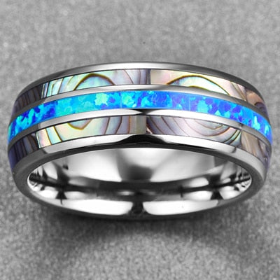 RUNNEL RING- OPAL TUNGSTEN