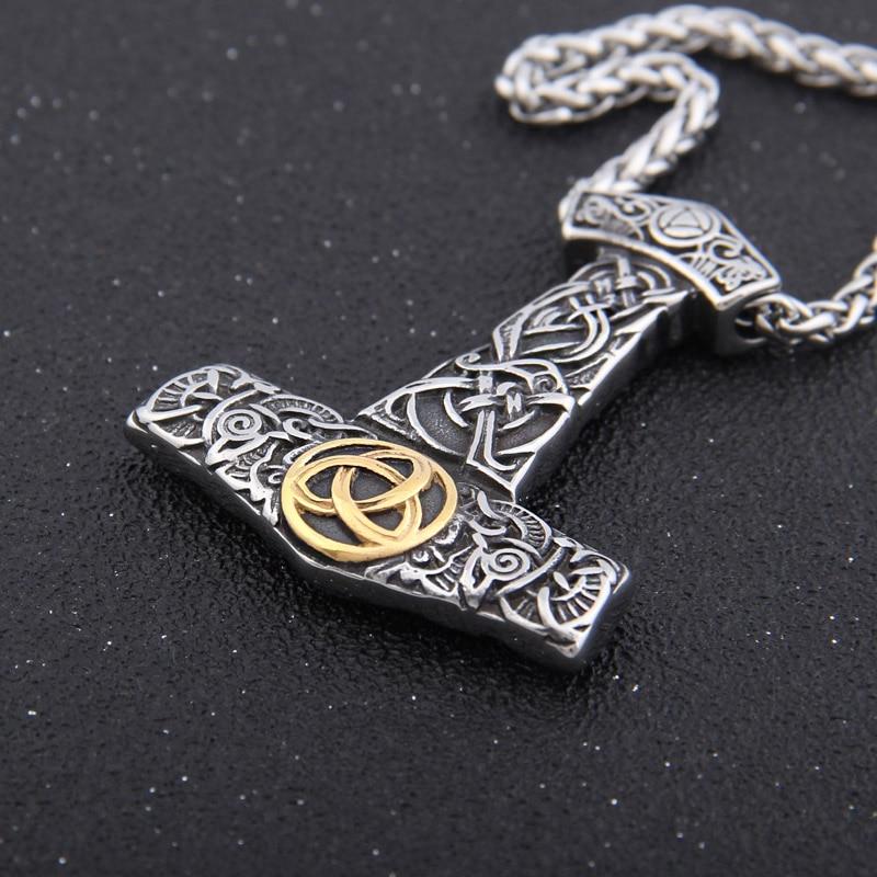 GOLDEN KNOT THOR'S HAMMER - STAINLESS STEEL - Forged in Valhalla