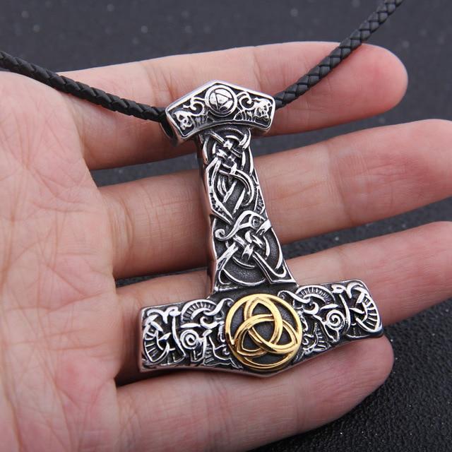 GOLDEN KNOT THOR'S HAMMER - STAINLESS STEEL - Forged in Valhalla