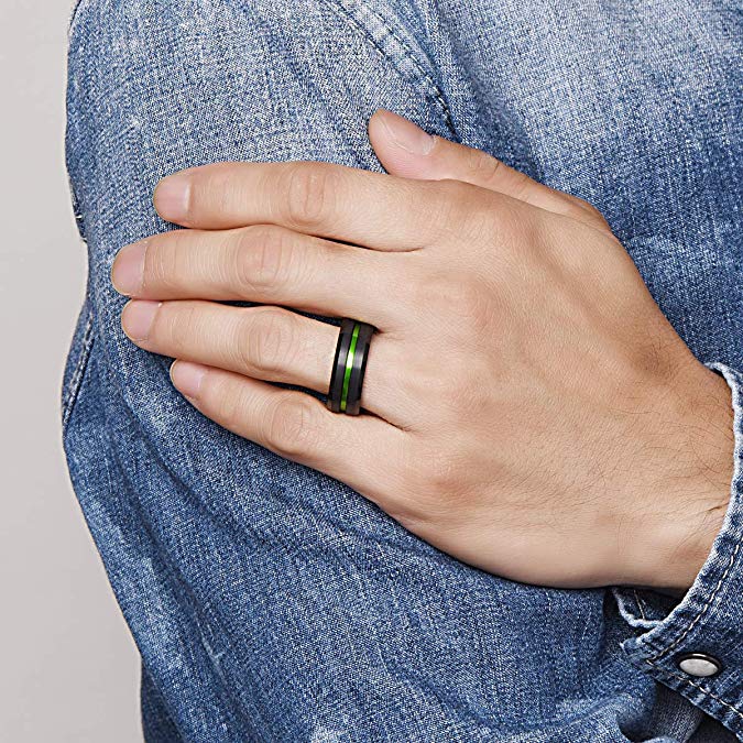 GREEN MAN RING- TUNGSTEN