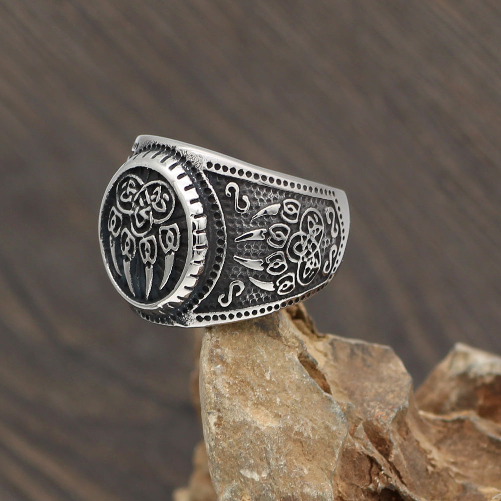 SIGN OF VELES SIGNET RING - STAINLESS STEEL - Forged in Valhalla