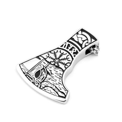 HELM OF AWE AXE PENDANT - STAINLESS STEEL - Forged in Valhalla