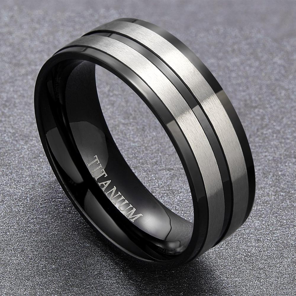 BRUSHED DOUBLE LOOP RING- TITANIUM