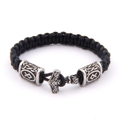 MULTICOLOR THOR'S HAMMER CELTIC CLOTH BRACELET - STAINLESS STEEL - Forged in Valhalla