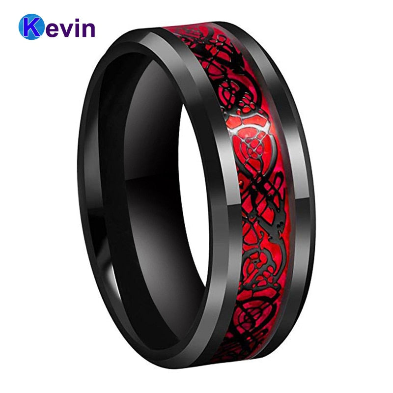 RED DRAGON RING - TUNGSTEN