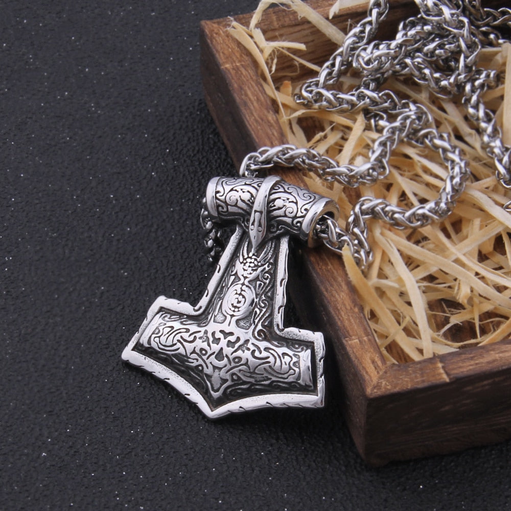 THORS HAMMER MJOLNIR PENDANT- STAINLESS STEEL - Forged in Valhalla