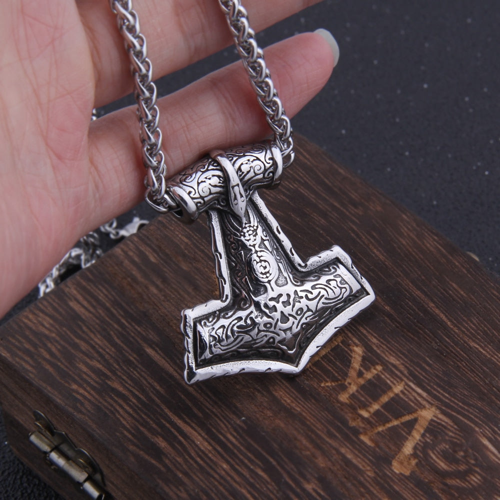 THORS HAMMER MJOLNIR PENDANT- STAINLESS STEEL - Forged in Valhalla