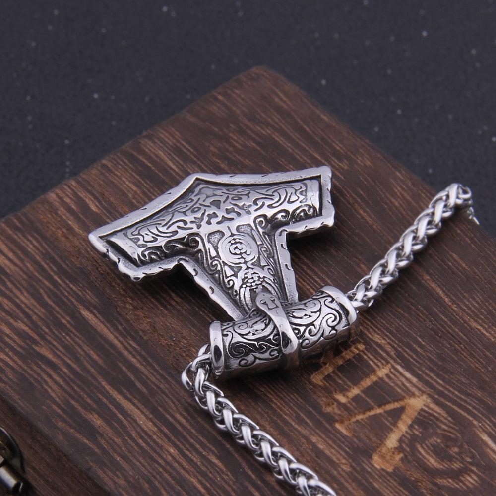 THORS HAMMER MJOLNIR PENDANT- STAINLESS STEEL - Forged in Valhalla