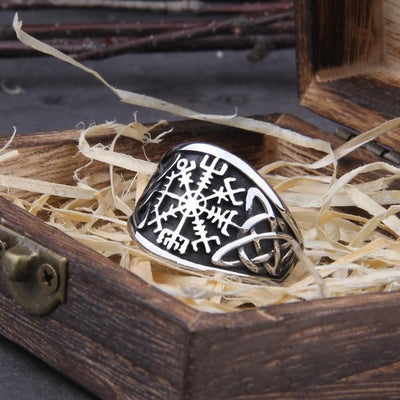 CELTIC VEGVISIR RING - STAINLESS STEEL - Forged in Valhalla
