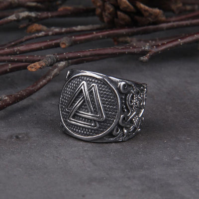 VALKNUT ORNAMENT RING - STAINLESS STEEL - Forged in Valhalla