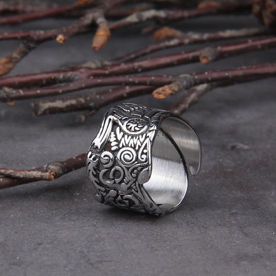 GEKI AND FREKI WOLF RING - STAINLESS STEEL - Forged in Valhalla