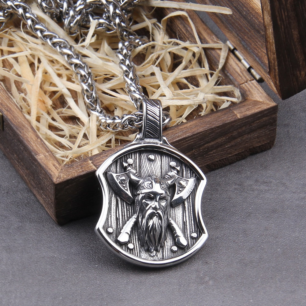 VIKING BERZERKER SHIELD PENDANT- STAINLESS STEEL - Forged in Valhalla