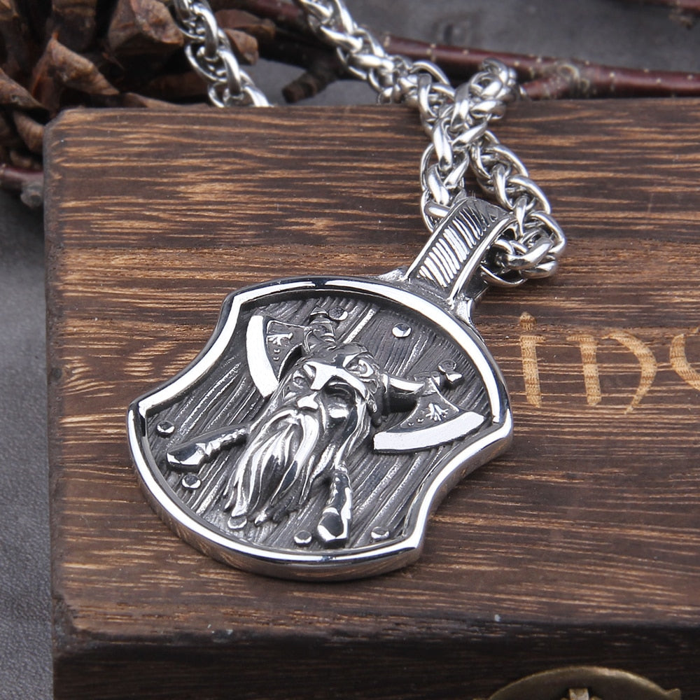 VIKING BERZERKER SHIELD PENDANT- STAINLESS STEEL - Forged in Valhalla