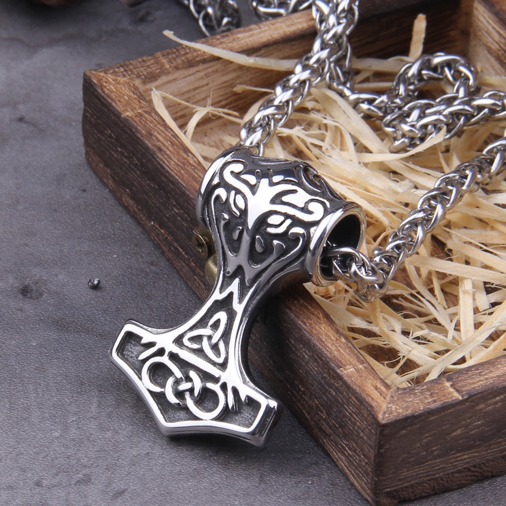 CLASSIC MJOLNIR PENDANT- STAINLESS STEEL - Forged in Valhalla