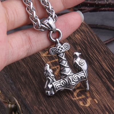 ODINS COMPANIONS, RAVENS & WOLVES- PENDANT- STAINLESS STEEL - Forged in Valhalla
