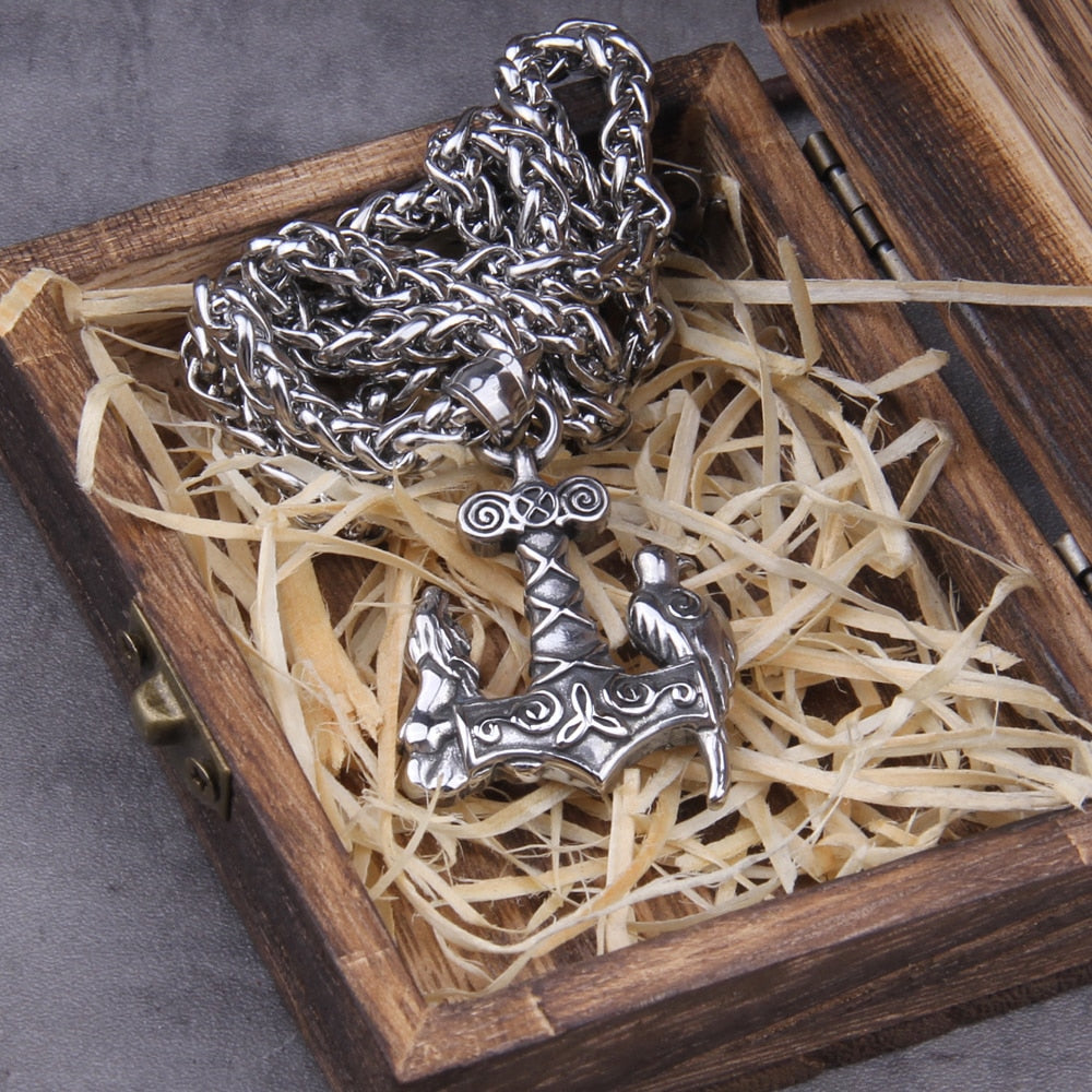 ODINS COMPANIONS, RAVENS & WOLVES- PENDANT- STAINLESS STEEL - Forged in Valhalla