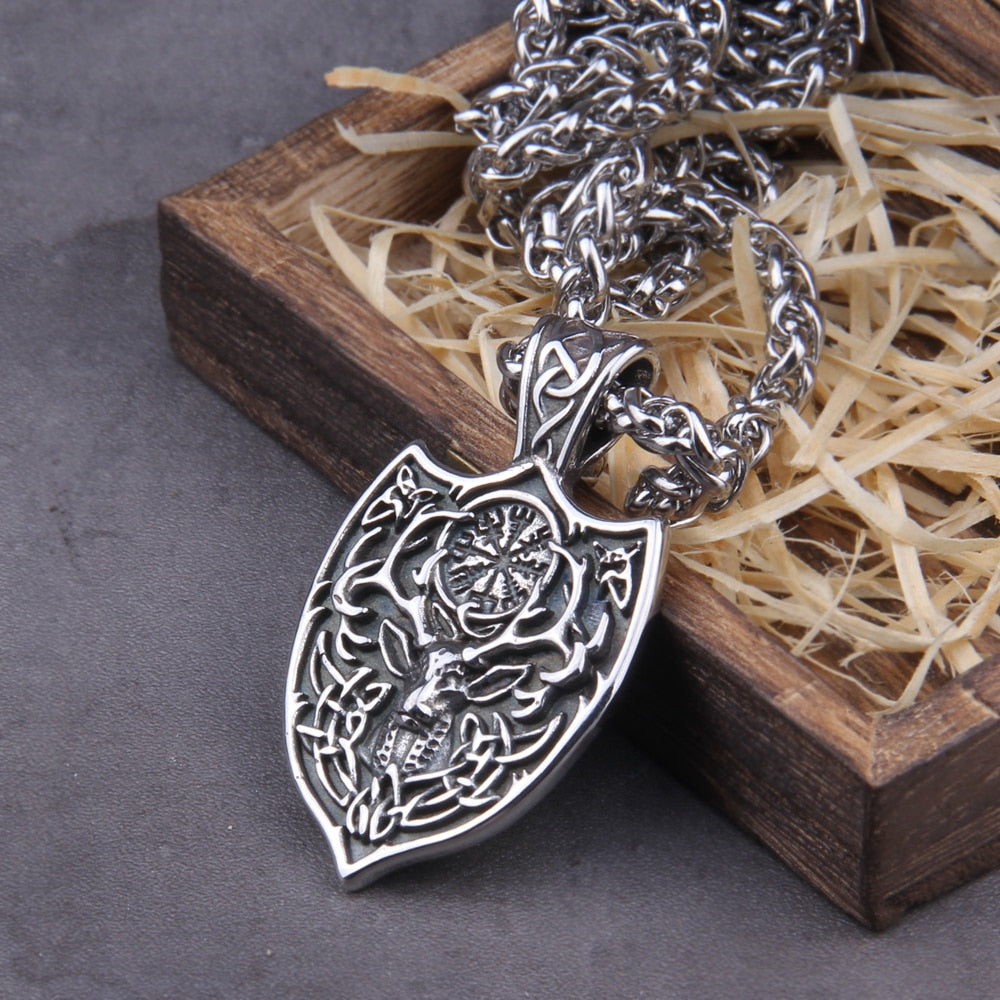 CERNUNNOS CELTIC SHIELD PENDANT - STAINLESS STEEL - Forged in Valhalla
