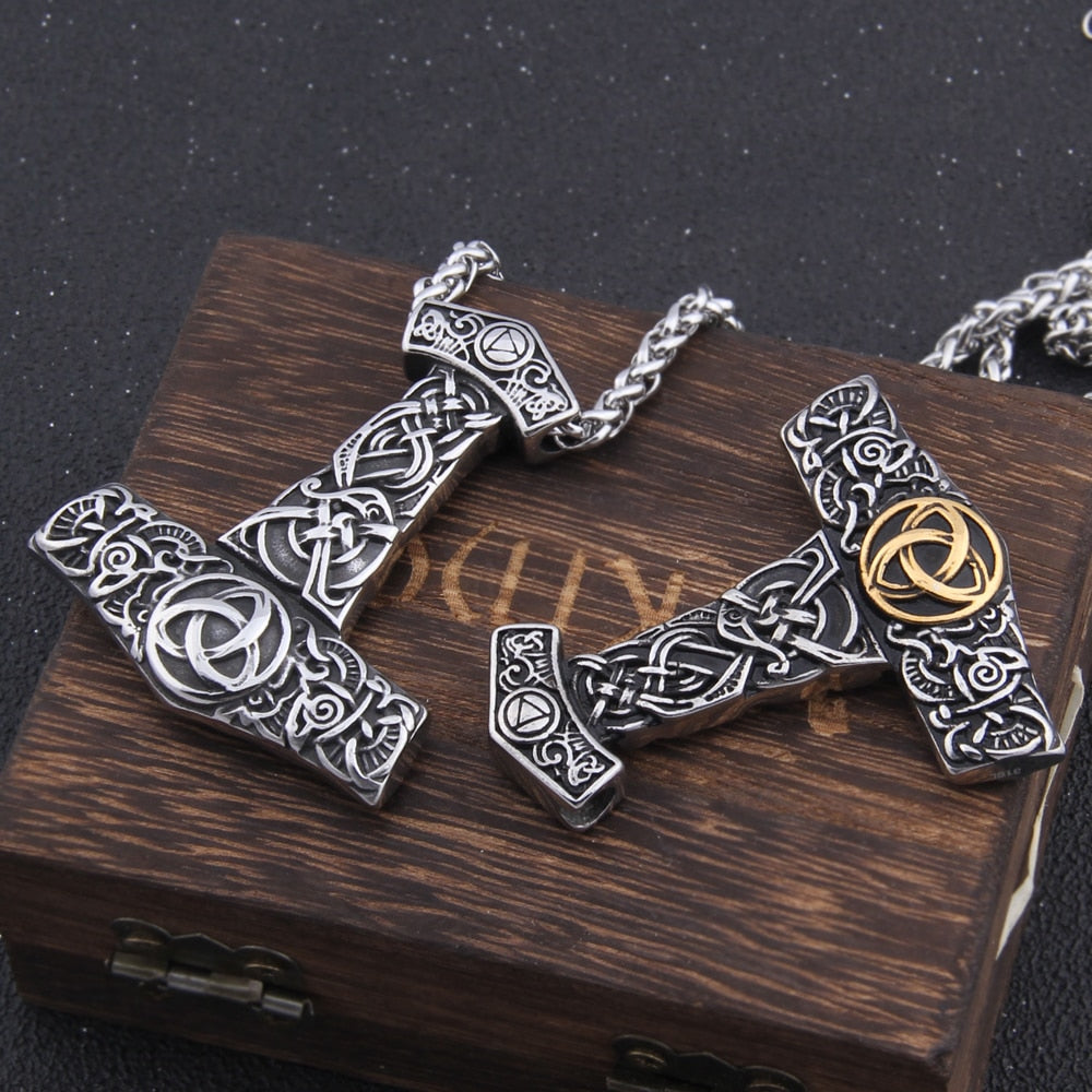 CELTRIC KNOT MJOLNIR HAMMER PENDANT- STAINLESS STEEL - Forged in Valhalla