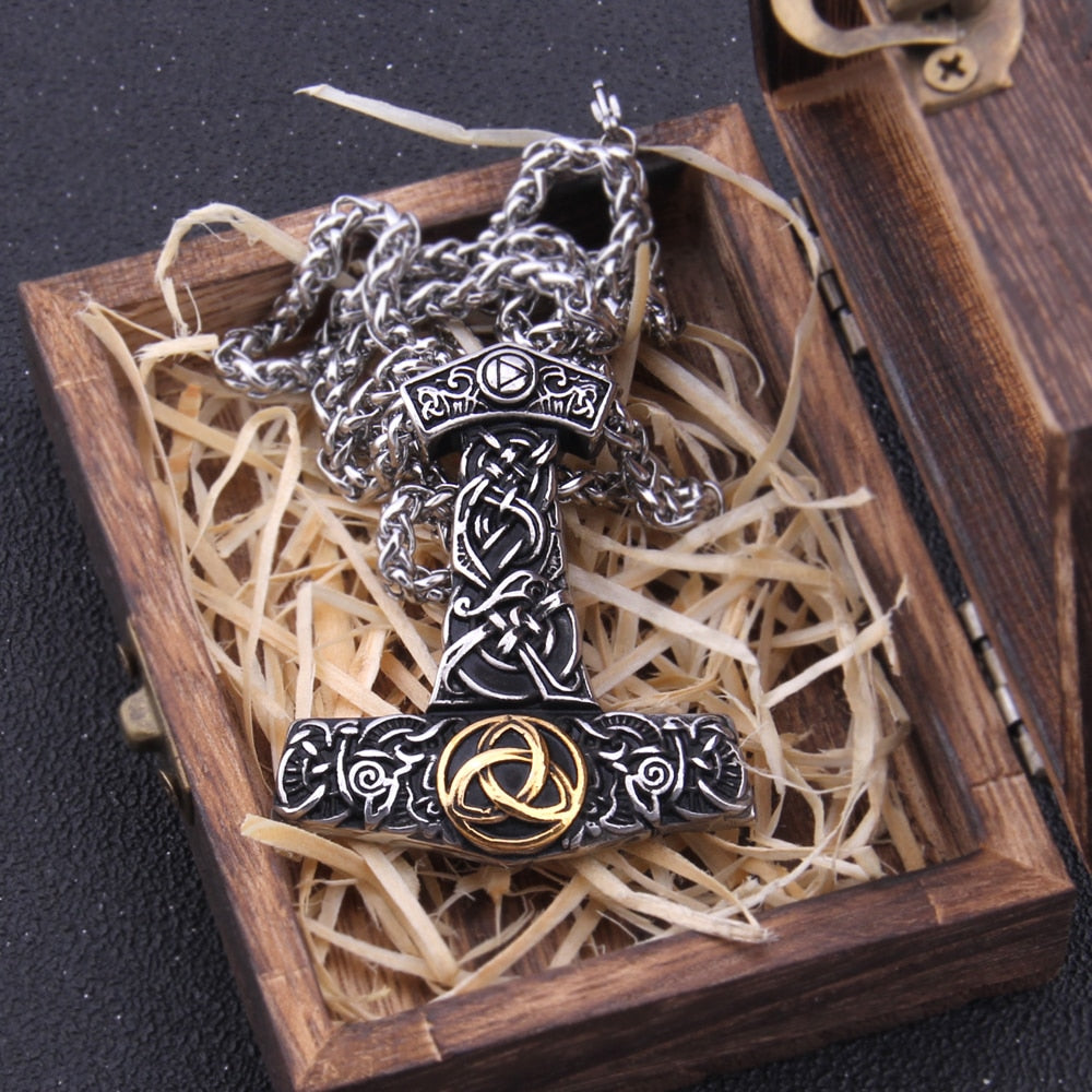 CELTRIC KNOT MJOLNIR HAMMER PENDANT- STAINLESS STEEL - Forged in Valhalla