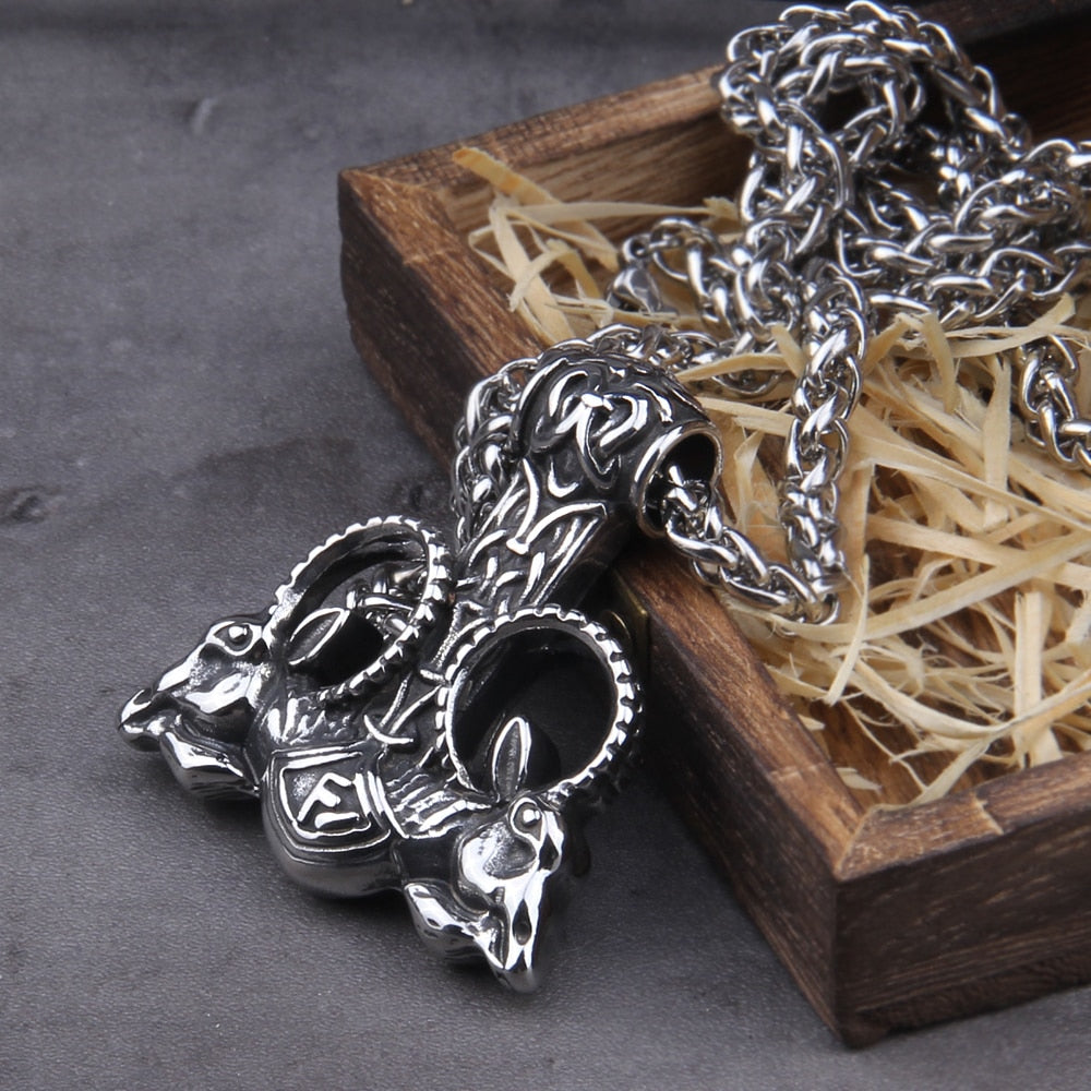 THORS GOATS RUNIC MJOLNIR- STAINLESS STEEL - Forged in Valhalla