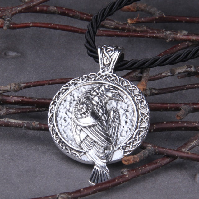 DOUBLE-SIDED RAVEN WITH CELTIC KNOT- STAINLESS STEEL - Forged in Valhalla
