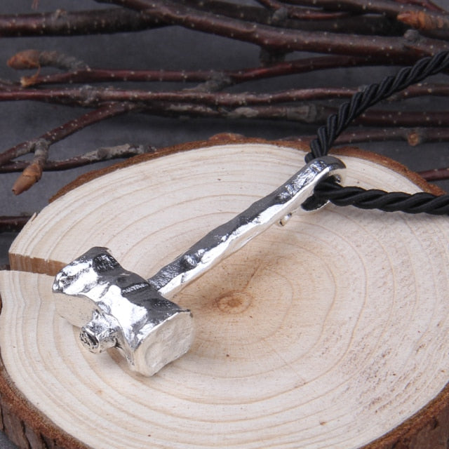 MODERN THORS HAMMER (Mjölnir) WITH LEATEHR ROPE- ALLOY - Forged in Valhalla