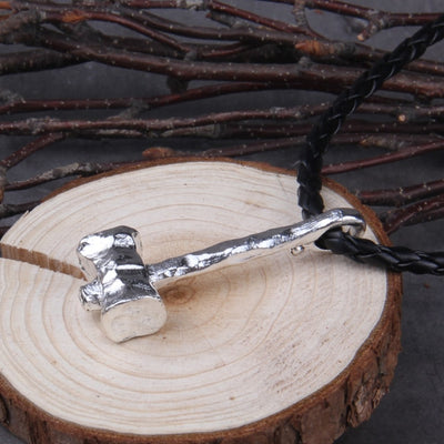 MODERN THORS HAMMER (Mjölnir) WITH LEATEHR ROPE- ALLOY - Forged in Valhalla
