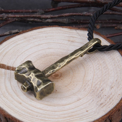 MODERN THORS HAMMER (Mjölnir) WITH LEATEHR ROPE- ALLOY - Forged in Valhalla