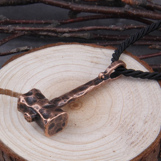 MODERN THORS HAMMER (Mjölnir) WITH LEATEHR ROPE- ALLOY - Forged in Valhalla