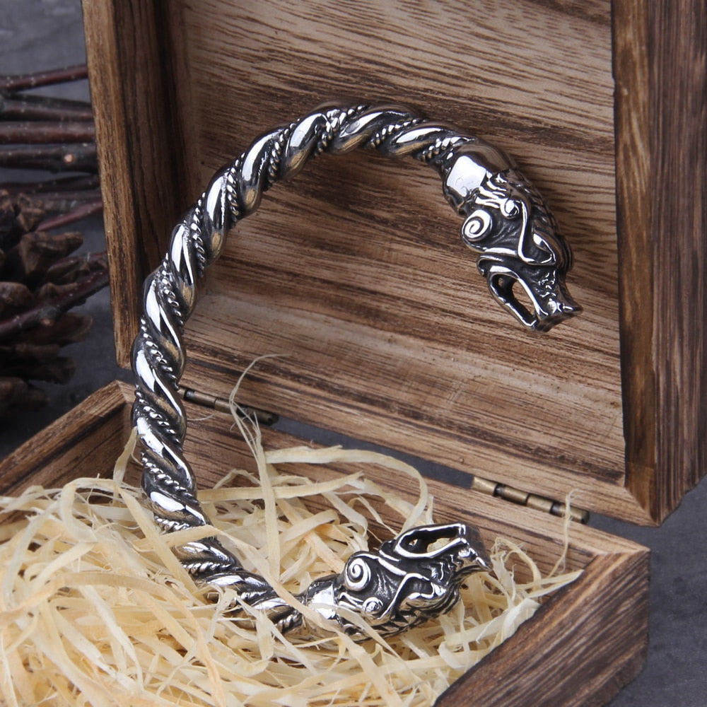 DRAGON ARM CUFF - STAINLESS STEEL