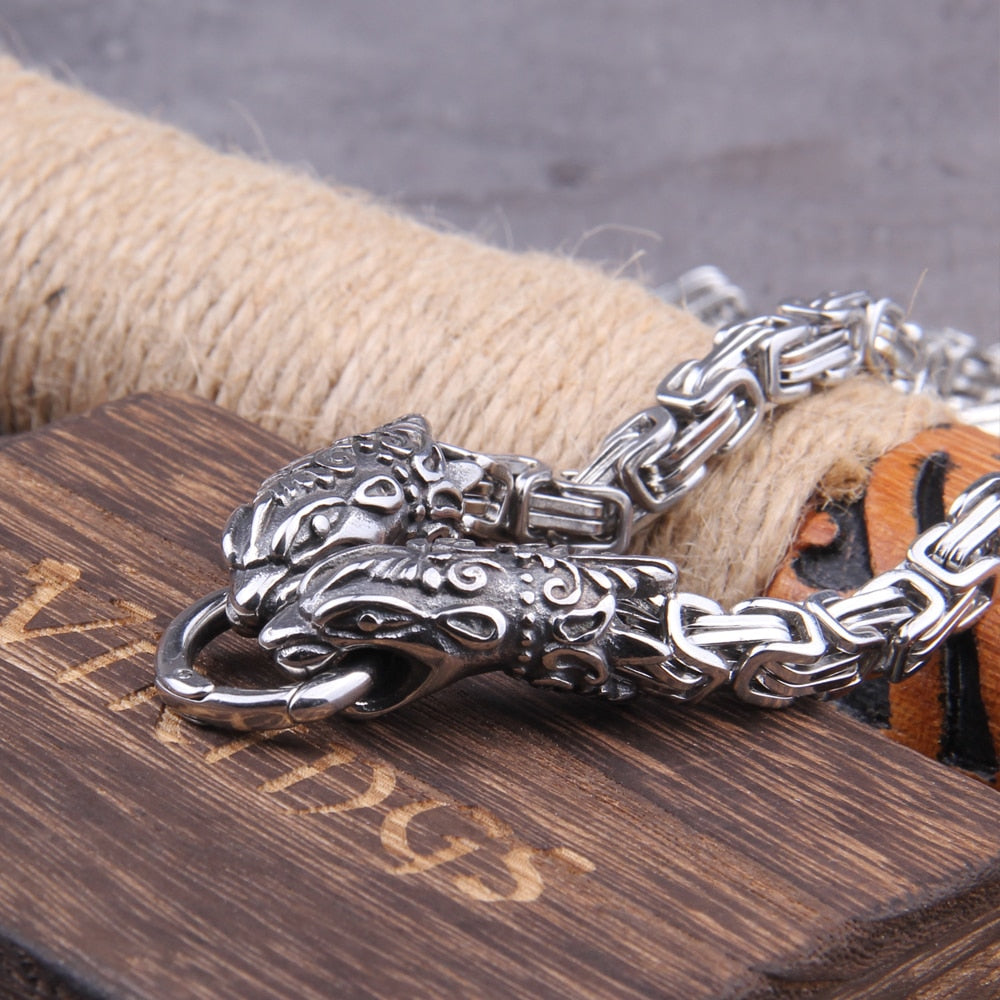 HEAVY CHAIN RING FENRIR / WORLD SERPENT - STAINLESS STEEL