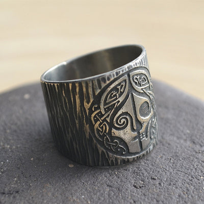 GODDESS OF DEATH HEL RING- STAINLESS STEEL - Forged in Valhalla