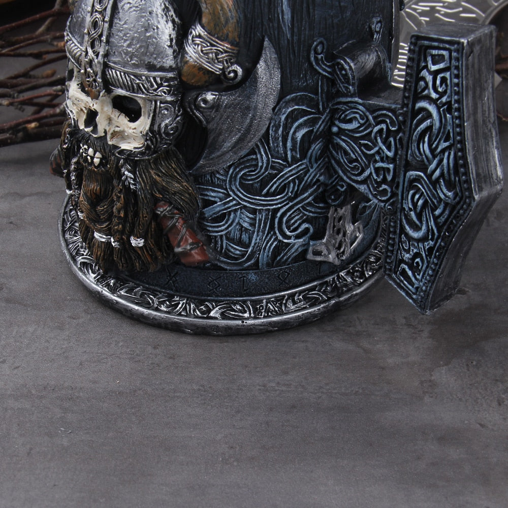 THORS HAMMER DRINKING TANKARD- STAINLESS STEEL - Forged in Valhalla