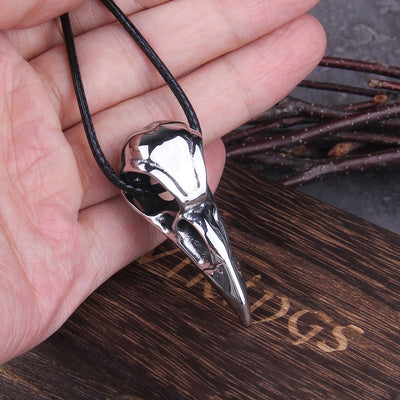 SMALL RAVEN SKULL OF ODIN- STAINLESS STEEL - Forged in Valhalla