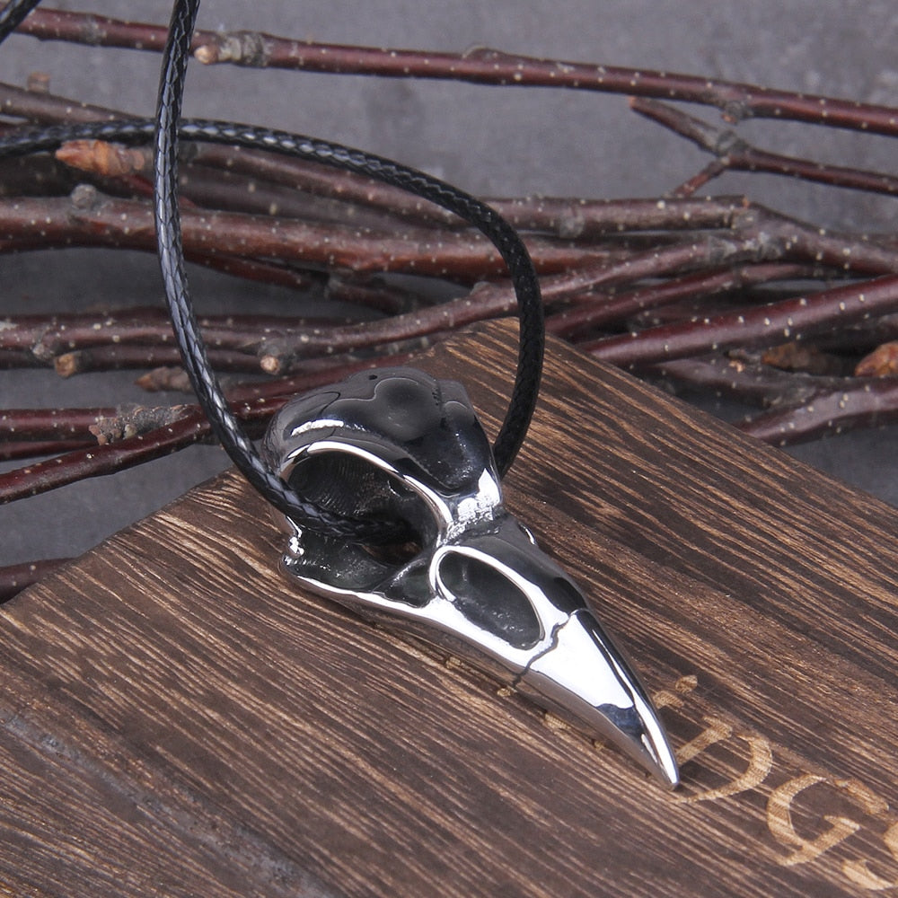 SMALL RAVEN SKULL OF ODIN- STAINLESS STEEL - Forged in Valhalla