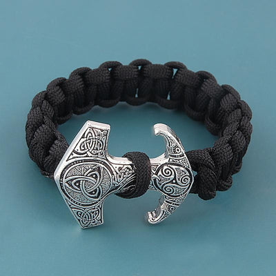 THOR'S HAMMER CELTIC CLOTH BRACELET - STAINLESS STEEL - Forged in Valhalla