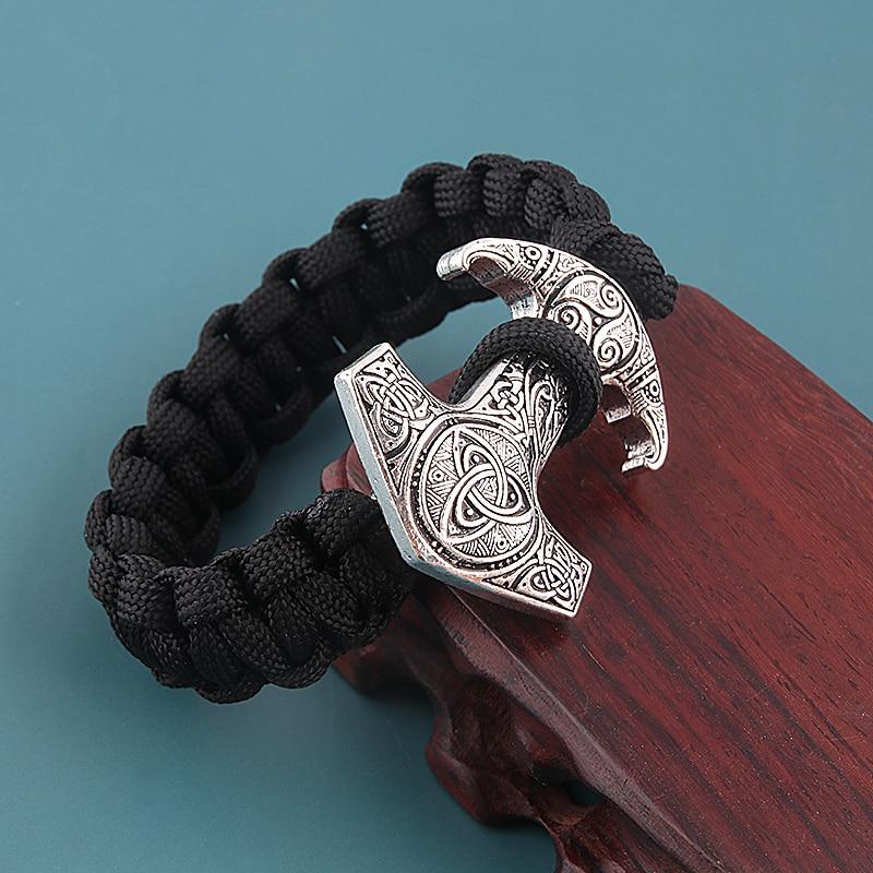 THOR'S HAMMER CELTIC CLOTH BRACELET - STAINLESS STEEL - Forged in Valhalla