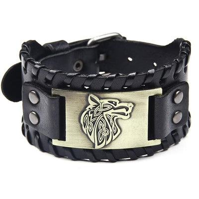 WOLF OF ODIN LEATHER WRAP BRACELET - Forged in Valhalla