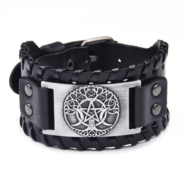 WICCAN YGGDRASIL LEATHER WRAP BRACELET - Forged in Valhalla