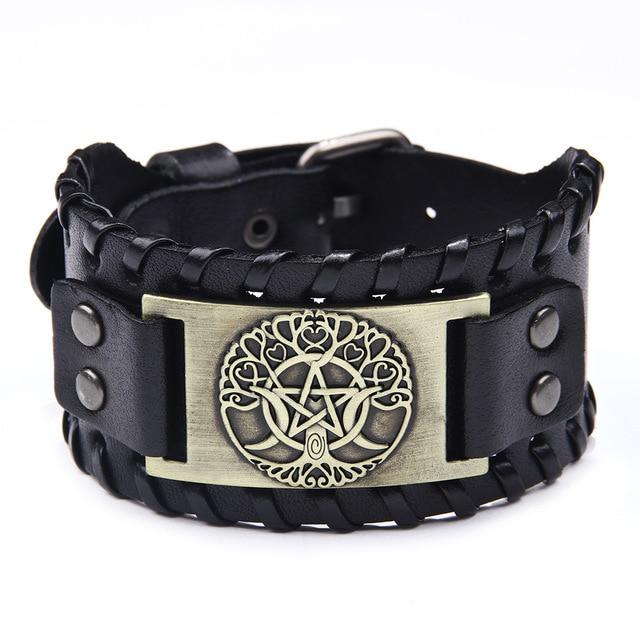 WICCAN YGGDRASIL LEATHER WRAP BRACELET - Forged in Valhalla