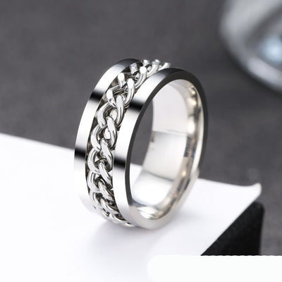 IRON CHAINED RING STAINLESS STEEL VARIETY