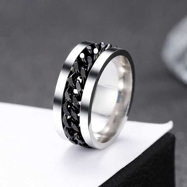 IRON CHAINED RING STAINLESS STEEL VARIETY