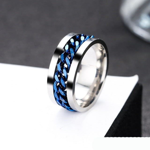 IRON CHAINED RING STAINLESS STEEL VARIETY