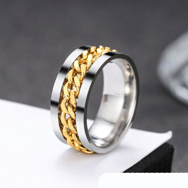 IRON CHAINED RING STAINLESS STEEL VARIETY