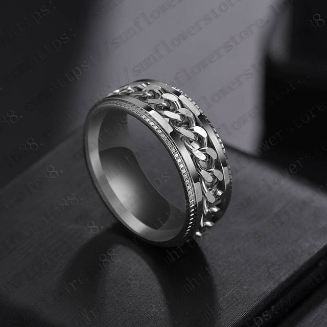 IRON CHAINED RING STAINLESS STEEL VARIETY