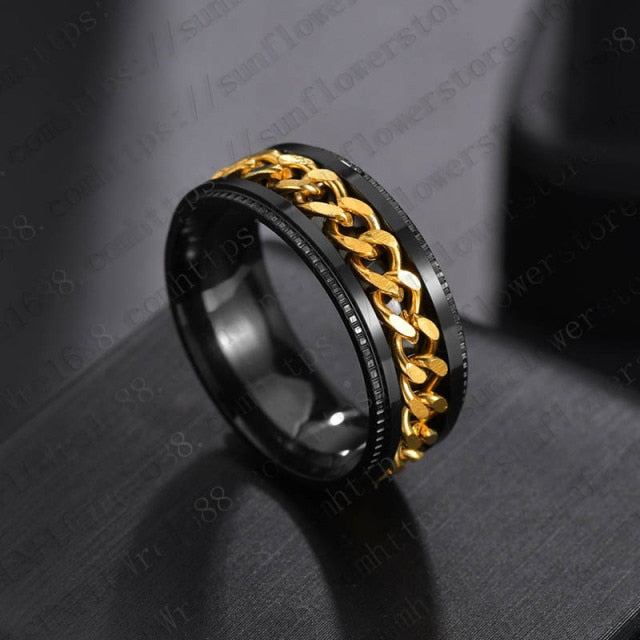 IRON CHAINED RING STAINLESS STEEL VARIETY