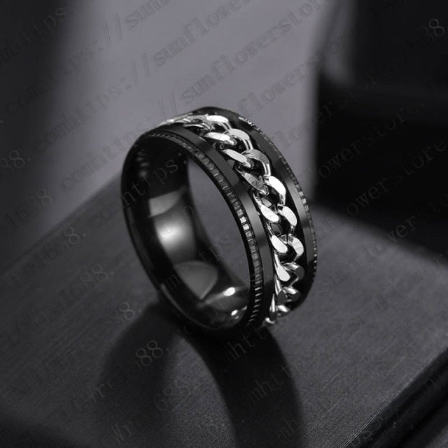 IRON CHAINED RING STAINLESS STEEL VARIETY