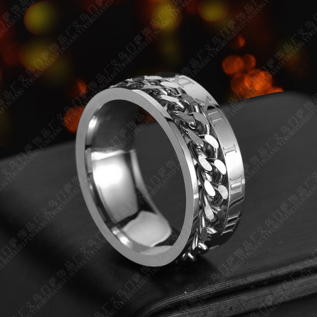 IRON CHAINED RING STAINLESS STEEL VARIETY