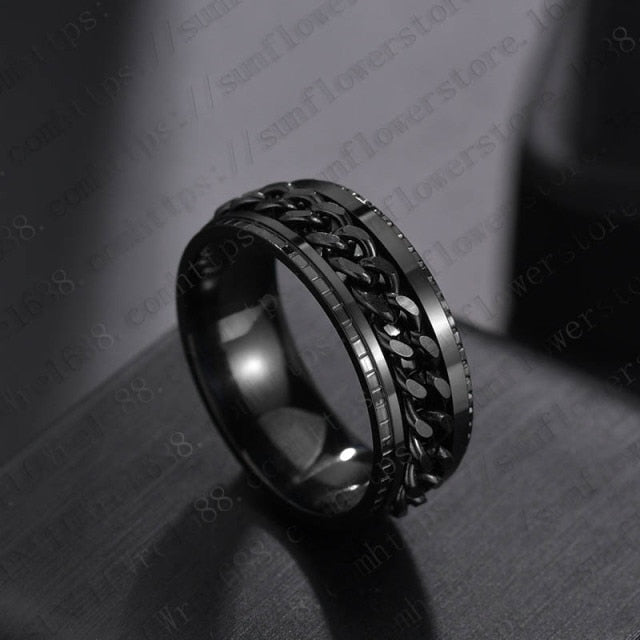 IRON CHAINED RING STAINLESS STEEL VARIETY